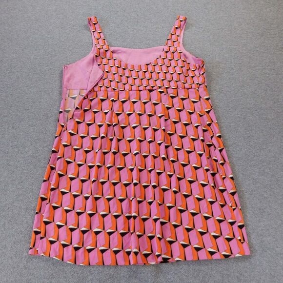 Diane Von Furstenberg Dress 17 Pink Retro Mod Mini Sleeveless Tank Sundress - Picture 9 of 10